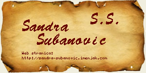 Sandra Subanović vizit kartica
